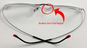 Silhouette rimless glasses with broken nose piece