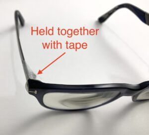 Tom Ford eyeglasses with broken temple
